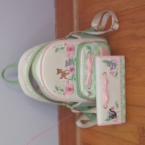 Gently used Loungefly Disney Bambie backpack and wallet set.